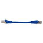 Picture of 6in Blue CAT 6 Shielded PVC Ethernet Cable Snagless Easy Clear Boot RJ-45 M/M