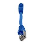 Picture of 6in Blue CAT 6 Shielded PVC Ethernet Cable Snagless Easy Clear Boot RJ-45 M/M