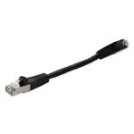Picture of 6in Black CAT 6 Shielded PVC Ethernet Cable Snagless Easy Clear Boot RJ-45 M/M
