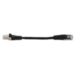Picture of 6in Black CAT 6 Shielded PVC Ethernet Cable Snagless Easy Clear Boot RJ-45 M/M