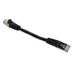 Picture of 6in Black CAT 6 Shielded PVC Ethernet Cable Snagless Easy Clear Boot RJ-45 M/M