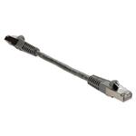 Picture of 6in Gray CAT 6 Shielded PVC Ethernet Cable Snagless Easy Clear Boot RJ-45 M/M
