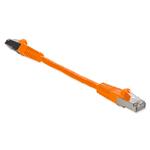 Picture of 6in Orange CAT 6 Shielded PVC Ethernet Cable Snagless Easy Clear Boot TAA RJ-45 M/M