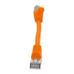 Picture of 6in Orange CAT 6 Shielded PVC Ethernet Cable Snagless Easy Clear Boot TAA RJ-45 M/M