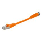 Picture of 6in Orange CAT 6 Shielded PVC Ethernet Cable Snagless Easy Clear Boot TAA RJ-45 M/M
