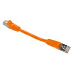 Picture of 6in Orange CAT 6 Shielded PVC Ethernet Cable Snagless Easy Clear Boot TAA RJ-45 M/M