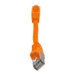 Picture of 6in Orange CAT 6 Shielded PVC Ethernet Cable Snagless Easy Clear Boot TAA RJ-45 M/M