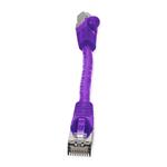 Picture of 6in Purple CAT 6 Shielded PVC Ethernet Cable Snagless Easy Clear Boot RJ-45 M/M