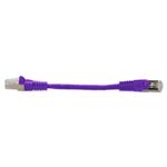 Picture of 6in Purple CAT 6 Shielded PVC Ethernet Cable Snagless Easy Clear Boot RJ-45 M/M