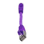 Picture of 6in Purple CAT 6 Shielded PVC Ethernet Cable Snagless Easy Clear Boot RJ-45 M/M