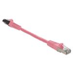 Picture of 6in Pink CAT 6 Shielded PVC Ethernet Cable Snagless Easy Clear Boot RJ-45 M/M