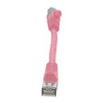 Picture of 6in Pink CAT 6 Shielded PVC Ethernet Cable Snagless Easy Clear Boot RJ-45 M/M