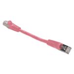 Picture of 6in Pink CAT 6 Shielded PVC Ethernet Cable Snagless Easy Clear Boot RJ-45 M/M