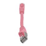 Picture of 6in Pink CAT 6 Shielded PVC Ethernet Cable Snagless Easy Clear Boot RJ-45 M/M