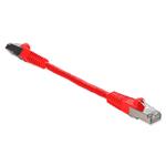 Picture of 6in Red CAT 6 Shielded PVC Ethernet Cable Snagless Easy Clear Boot RJ-45 M/M