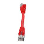 Picture of 6in Red CAT 6 Shielded PVC Ethernet Cable Snagless Easy Clear Boot RJ-45 M/M