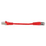 Picture of 6in Red CAT 6 Shielded PVC Ethernet Cable Snagless Easy Clear Boot RJ-45 M/M