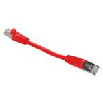 Picture of 6in Red CAT 6 Shielded PVC Ethernet Cable Snagless Easy Clear Boot RJ-45 M/M