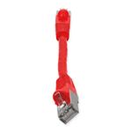 Picture of 6in Red CAT 6 Shielded PVC Ethernet Cable Snagless Easy Clear Boot RJ-45 M/M