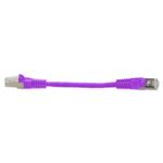 Picture of 6in Violet CAT 6 Shielded PVC Ethernet Cable Snagless Easy Clear Boot RJ-45 M/M
