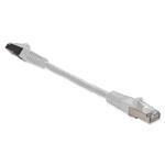 Picture of 6in White CAT 6 Shielded PVC Ethernet Cable Snagless Easy Clear Boot RJ-45 M/M