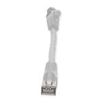 Picture of 6in White CAT 6 Shielded PVC Ethernet Cable Snagless Easy Clear Boot RJ-45 M/M