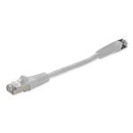 Picture of 6in White CAT 6 Shielded PVC Ethernet Cable Snagless Easy Clear Boot RJ-45 M/M