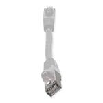 Picture of 6in White CAT 6 Shielded PVC Ethernet Cable Snagless Easy Clear Boot RJ-45 M/M