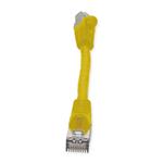 Picture of 6in Yellow CAT 6 Shielded PVC Ethernet Cable Snagless Easy Clear Boot TAA RJ-45 M/M