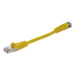 Picture of 6in Yellow CAT 6 Shielded PVC Ethernet Cable Snagless Easy Clear Boot TAA RJ-45 M/M