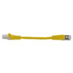 Picture of 6in Yellow CAT 6 Shielded PVC Ethernet Cable Snagless Easy Clear Boot TAA RJ-45 M/M