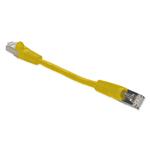 Picture of 6in Yellow CAT 6 Shielded PVC Ethernet Cable Snagless Easy Clear Boot TAA RJ-45 M/M