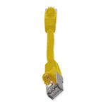 Picture of 6in Yellow CAT 6 Shielded PVC Ethernet Cable Snagless Easy Clear Boot TAA RJ-45 M/M