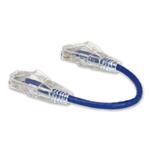 Picture of 6in Blue CAT 6 Slim PVC Ethernet Cable Snagless Clear-Claw RJ-45 M/M