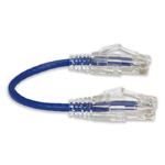 Picture of 6in Blue CAT 6 Slim PVC Ethernet Cable Snagless Clear-Claw RJ-45 M/M
