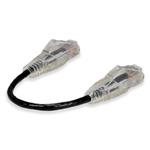 Picture of 6in Black CAT 6 Slim PVC Ethernet Cable Snagless Clear-Claw RJ-45 M/M