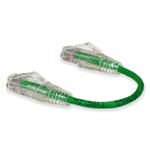 Picture of 6in Green CAT 6 Slim PVC Ethernet Cable Snagless Clear-Claw RJ-45 M/M