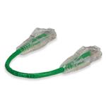 Picture of 6in Green CAT 6 Slim PVC Ethernet Cable Snagless Clear-Claw RJ-45 M/M