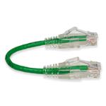 Picture of 6in Green CAT 6 Slim PVC Ethernet Cable Snagless Clear-Claw RJ-45 M/M