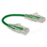 Picture of 6in Green CAT 6 Slim PVC Ethernet Cable Snagless Clear-Claw RJ-45 M/M
