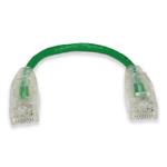 Picture of 6in Green CAT 6 Slim PVC Ethernet Cable Snagless Clear-Claw RJ-45 M/M