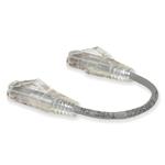 Picture of 6in Gray CAT 6 Slim PVC Ethernet Cable Snagless Clear-Claw RJ-45 M/M