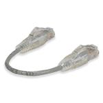 Picture of 6in Gray CAT 6 Slim PVC Ethernet Cable Snagless Clear-Claw RJ-45 M/M