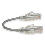 Picture of 6in Gray CAT 6 Slim PVC Ethernet Cable Snagless Clear-Claw RJ-45 M/M