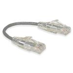 Picture of 6in Gray CAT 6 Slim PVC Ethernet Cable Snagless Clear-Claw RJ-45 M/M