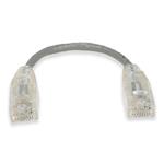 Picture of 6in Gray CAT 6 Slim PVC Ethernet Cable Snagless Clear-Claw RJ-45 M/M