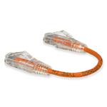 Picture of 6in Orange CAT 6 Slim PVC Ethernet Cable Snagless Clear-Claw RJ-45 M/M
