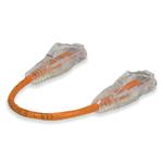Picture of 6in Orange CAT 6 Slim PVC Ethernet Cable Snagless Clear-Claw RJ-45 M/M