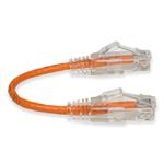 Picture of 6in Orange CAT 6 Slim PVC Ethernet Cable Snagless Clear-Claw RJ-45 M/M