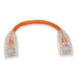 Picture of 6in Orange CAT 6 Slim PVC Ethernet Cable Snagless Clear-Claw RJ-45 M/M